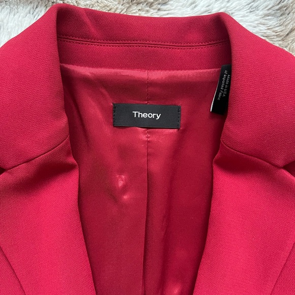 Theory Crepe Power Jacket in Bright Raspberry, size 4 - Picture 5 of 11